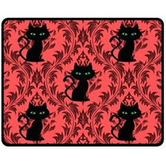 Cat Pattern Double Sided Fleece Blanket (medium)  by NerdySparkleGoth