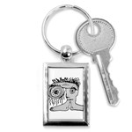 Weird Fantasy Creature Drawing Key Chain (Rectangle) Front