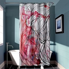 Flow Lines Shower Curtain 36  X 72  (stall)  by kaleidomarblingart