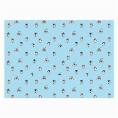 Cute Kawaii Dogs Pattern At Sky Blue Large Glasses Cloth by Casemiro