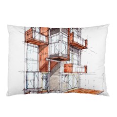 Rag-flats-onion-flats-llc-architecture-drawing Graffiti-architecture Pillow Case by Sudhe