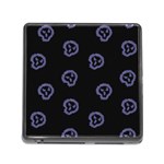 Purple Skulls On Dark Background Memory Card Reader (Square 5 Slot) Front