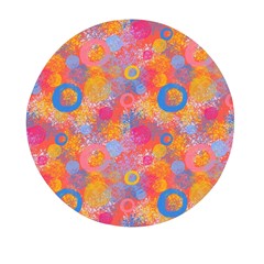 Multicolored Splashes And Watercolor Circles On A Dark Background Mini Round Pill Box (pack Of 5) by SychEva