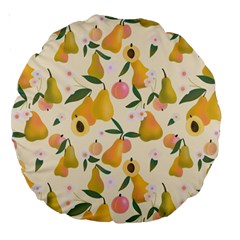 Yellow Juicy Pears And Apricots Large 18  Premium Round Cushions by SychEva