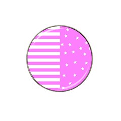 Saturated Pink Lines And Stars Pattern, Geometric Theme Hat Clip Ball Marker (10 Pack) by Casemiro