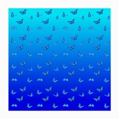 Butterflies At Blue, Two Color Tone Gradient Medium Glasses Cloth (2 Sides) by Casemiro