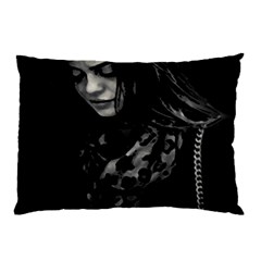 Beauty Woman Black And White Photo Illustration Pillow Case by dflcprintsclothing