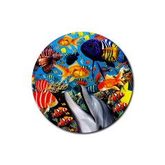 Under The Sea 4 Rubber Round Coaster (4 Pack)  by impacteesstreetwearcollage