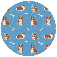 Cute Corgi Dogs Wooden Bottle Opener (round) by SychEva