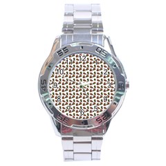 Cute Deer Pattern White Stainless Steel Analogue Watch by snowwhitegirl