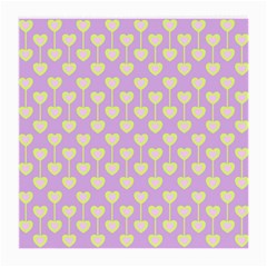 Yellow Hearts On A Light Purple Background Medium Glasses Cloth (2 Sides) by SychEva