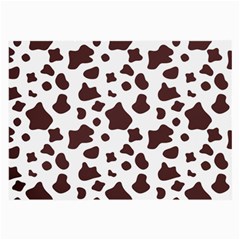 Brown Cow Spots Pattern, Animal Fur Print Large Glasses Cloth by Casemiro