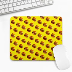 Vector Burgers, Fast Food Sandwitch Pattern At Yellow Large Mousepads by Casemiro