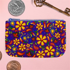 Gay Pride Rainbow Floral Paisley Large Coin Purse by VernenInk