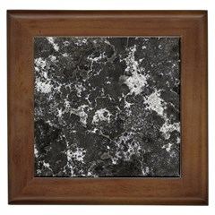 Dark Marble Camouflage Texture Print Framed Tile by dflcprintsclothing