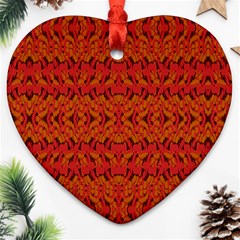 Red Pattern Ornament (heart) by Sparkle