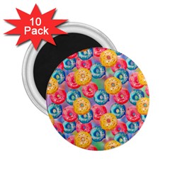 Multicolored Donuts 2 25  Magnets (10 Pack)  by SychEva