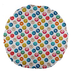 Multicolored Sweet Donuts Large 18  Premium Round Cushions by SychEva