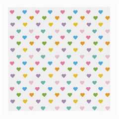 Small Multicolored Hearts Medium Glasses Cloth (2 Sides) by SychEva