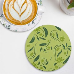 Folk Flowers Print Floral Pattern Ethnic Art Uv Print Round Tile Coaster by Eskimos