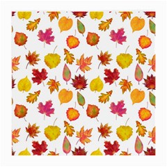 Watercolor Autumn Leaves Medium Glasses Cloth (2 Sides) by SychEva