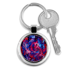 Painted Feathers Key Chain (round) by kaleidomarblingart