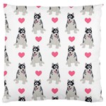 Little Husky With Hearts Large Flano Cushion Case (Two Sides) Front