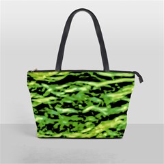 Green  Waves Abstract Series No11 Classic Shoulder Handbag by DimitriosArt