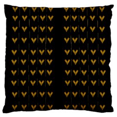 Golden Hearts On Black Freedom Large Cushion Case (two Sides) by pepitasart