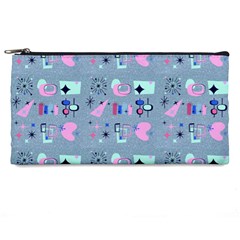 50s Diner Print Blue Pencil Case by NerdySparkleGoth