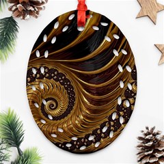 Shell Fractal In Brown Oval Filigree Ornament (two Sides) by SomethingForEveryone