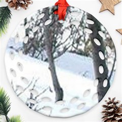 Winter Forest Round Filigree Ornament (two Sides) by SomethingForEveryone