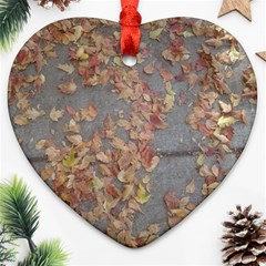 Sidewalk Leaves Ornament (heart) by SomethingForEveryone