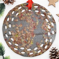 Sidewalk Leaves Ornament (round Filigree) by SomethingForEveryone