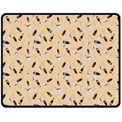 Festive Champagne Double Sided Fleece Blanket (medium)  by SychEva