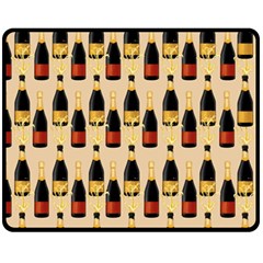 Champagne For The Holiday Double Sided Fleece Blanket (medium)  by SychEva