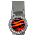 Red  Waves Abstract Series No13 Money Clips (CZ)  Front