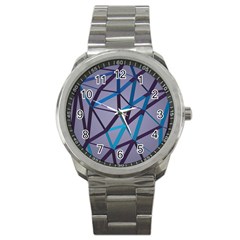 3d Lovely Geo Lines 2 Sport Metal Watch by Uniqued