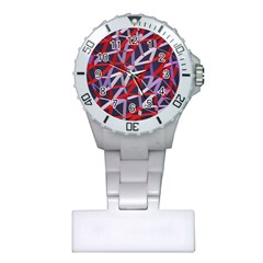 3d Lovely Geo Lines Vii Plastic Nurses Watch by Uniqued