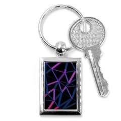 3d Lovely Geo Lines  V Key Chain (rectangle) by Uniqued