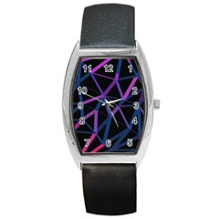 3d Lovely Geo Lines  V Barrel Style Metal Watch by Uniqued