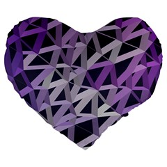 3d Lovely Geo Lines  Iv Large 19  Premium Heart Shape Cushions by Uniqued