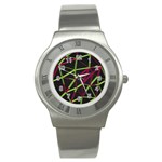 3D Lovely GEO Lines X Stainless Steel Watch Front