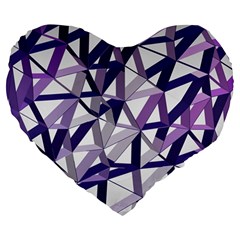 3d Lovely Geo Lines X Large 19  Premium Heart Shape Cushions by Uniqued