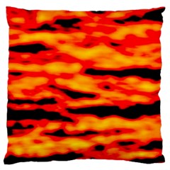 Red  Waves Abstract Series No14 Large Flano Cushion Case (two Sides) by DimitriosArt