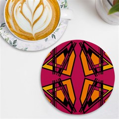 Abstract Geometric Design    Uv Print Round Tile Coaster by Eskimos