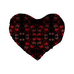 Floral Pattern Paisley Style Paisley Print   Standard 16  Premium Heart Shape Cushions by Eskimos