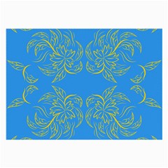 Floral Folk Damask Pattern Fantasy Flowers Floral Geometric Fantasy Large Glasses Cloth (2 Sides) by Eskimos