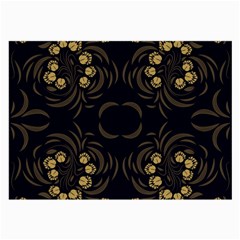 Floral Folk Damask Pattern Fantasy Flowers Floral Geometric Fantasy Large Glasses Cloth (2 Sides) by Eskimos