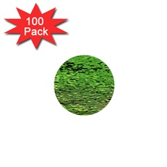 Green Waves Flow Series 2 1  Mini Buttons (100 Pack)  by DimitriosArt